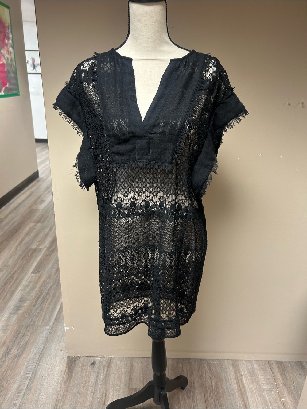 BCBGMaxAzria Black Crochet Lace Mini Dress